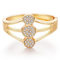 Fashion Three-layer Hollow Inlaid Crystal Gold-plated Bracelet sku image 2