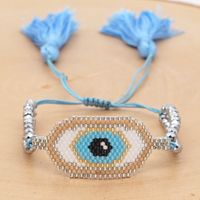Fashion Ethnic Style Antique Rice Beads Hand-woven Demon Eye Bracelet For Women sku image 6