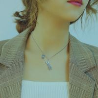 New Korean Simple Titanium Steel Rose Gold Plated Rabbit Clavicle Chain Pendant For Women sku image 3