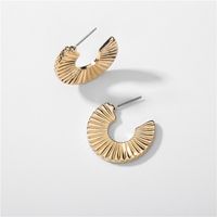 Hot Selling Fashion Environmentally Friendly Alloy Fan-shaped Semicircle Earrings Wholesale sku image 1