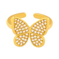 Fashion Diamond Butterfly Ring Heart-shaped  Ring sku image 2