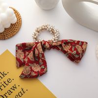 Hot Selling Fashion Elastic Good Rubber Band Floral Bow Knot Pearl Flower Hair Scrunchies sku image 1