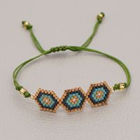 Hot Sale Fashion Simple Wild Geometric Ethnic Style Rice Bead Braided Bracelet sku image 2