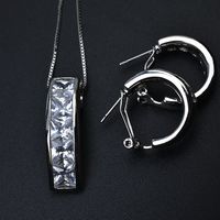 Fashion Vintage Zircon Necklace Earrings Set Exquisite Jewelry Wholesale sku image 3