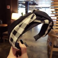 Fashion Fabric Cross Hook Hook Lattice Color Headband Nhsm139795 sku image 3