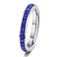 Fashion Cross-border Hot-selling Jewelry Mud Stick Diamond Color Stainless Steel Ring Wholesale Ring sku image 20