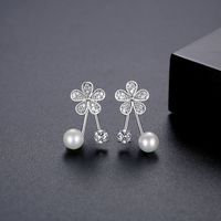 Simple Flower Pearl Earrings sku image 1