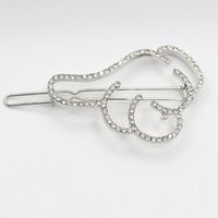 New Korean Jewelry Thumb Hairpin Diamond Korean Wild Simple Rhinestone Hollow Edge Clip sku image 2