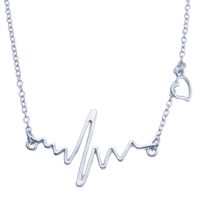 Fashion Simple Notes Ecg Heart Frequency Alloy Necklace Nhpj130623 sku image 1