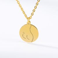 European And American Personality Round Pendant Gold-plated 18k Clavicle Necklace sku image 8