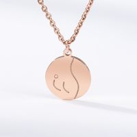 European And American Personality Round Pendant Gold-plated 18k Clavicle Necklace sku image 9