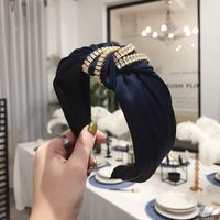 Headband Wide Side Knotted Knotted Super Flash Zircon Double Chain Korean Version sku image 7