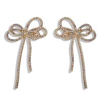 Alloy Diamond Bow Earrings Korean New Fashion Earrings Simple Wild Earrings sku image 12