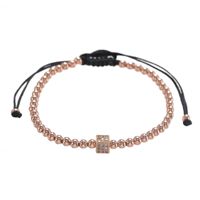 Nihaojewelry Jewelry Fashion Simple Copper Beads Weaving Micro-inlaid Zircon Square Dice Four-color Bracelet Bracelet Men sku image 1