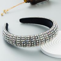 Fashion Colorful Diamond Sponge Hair Hoop Female Wide Version Baroque Wind Headband Wholesale sku image 5