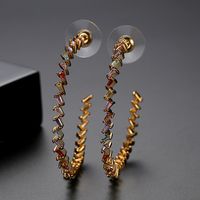 Stud Earrings New Party Ladies Copper Inlaid Zircon Earrings Gift sku image 4