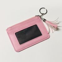 2020 Koreanische Neue Pu Damen Quaste Brieftasche Reiß Verschluss Geldbörse Mini Clutch Student Kleine Geldbörse Dünn sku image 4