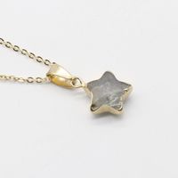 Simple Semi-precious Stone Gilt Five-pointed Star Pendant Necklace sku image 11
