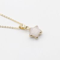 Simple Semi-precious Stone Gilt Five-pointed Star Pendant Necklace sku image 12