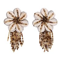 Fashion Women Handmade Beads Shell Earrings Nhjq133811 sku image 5