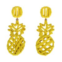 Za Main-tissé Fleur Ananas Boucles D'oreilles Européen Et Américain Exagérée Ananas Dripping Huile Bijoux Boucles D'oreilles Fruits Boucles D'oreilles Nouveau sku image 6