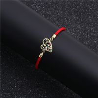 Unisex Heart Shaped Micro-inlaid Color Zircon Copper Bracelets &amp; Bangles Nhyl126037 sku image 5