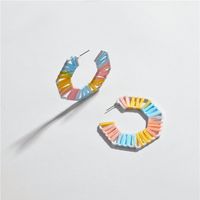 Qingdao Europäischer Und Amerikanischer Schmuck Hohl Legierung Duan Färben Farbe Laster Gewebte Damen Ohrringe Neue Ohrringe sku image 1