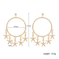 Fashion New Small Starfish Pendant Geometric Circle Conch Shell Alloy Earrings sku image 6