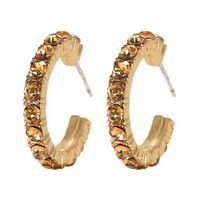 Super Fire C-shaped Alloy Rhinestone Earrings Nhjq131738 sku image 6