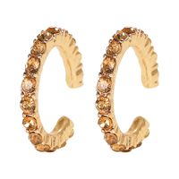 Super Fire C-shaped Alloy Rhinestone Earrings Nhjq131738 sku image 9