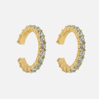 Super Fire C-shaped Alloy Rhinestone Earrings Nhjq131738 sku image 3