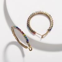 Fashion Creative Ring Hang Buckle With Rhinestone Alloy Earrings Nhjq130706 sku image 8