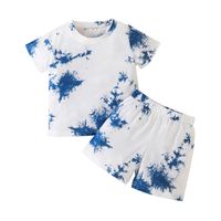 Tie-dye Kid Short-sleeved T-shirt Shorts Two-piece Children's Clothing Suit sku image 6