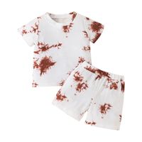 Tie-dye Kid Short-sleeved T-shirt Shorts Two-piece Children's Clothing Suit sku image 12