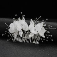 Bridal Flower Hair Comb Simple Head Flower Millet Pearl Bead Knot Wedding Accessories sku image 2