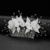 Peine De Pelo De Flor De Novia Simple Cabeza Flor Mijo Perla Nudo Accesorios De Boda sku image 2