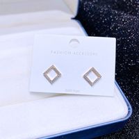 Fashion Geometric Copper Inlaid Zircon Earrings sku image 1