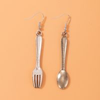Simple New Style Spoon Fork Geometric Asymmetric Tableware Pendant Earrings main image 2