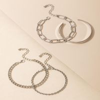 Fashion Silver Chain Bracelet Four-piece Alloy Simple Bracelet Multiple Set main image 4