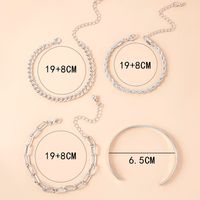 Fashion Silver Chain Bracelet Four-piece Alloy Simple Bracelet Multiple Set main image 5