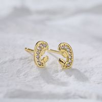 Moda Nueva Galvanoplastia 18k Oro Micro Incrustaciones Zirconio Dorado Forma De Cobre Pendientes main image 4