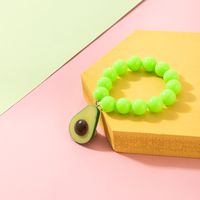 Fashion Cute Children's Ornaments Resin Flower Bead Single Layer Bracelet Avocado Pendant main image 3