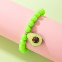 Fashion Cute Children's Ornaments Resin Flower Bead Single Layer Bracelet Avocado Pendant main image 4