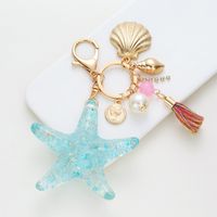Fashion Nette Transparent Acryl Starfish Auto Schlüssel Ring Anhänger Ornamente main image 1