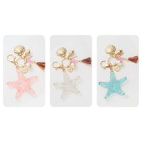 Fashion Cute Transparent Acrylic Starfish Car Key Ring Pendant Ornaments main image 4