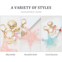 Fashion Cute Transparent Acrylic Starfish Car Key Ring Pendant Ornaments main image 3