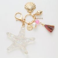 Fashion Cute Transparent Acrylic Starfish Car Key Ring Pendant Ornaments sku image 2