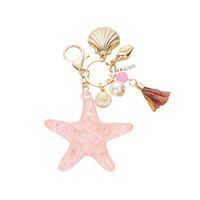 Fashion Nette Transparent Acryl Starfish Auto Schlüssel Ring Anhänger Ornamente main image 2