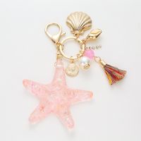 Fashion Cute Transparent Acrylic Starfish Car Key Ring Pendant Ornaments sku image 1