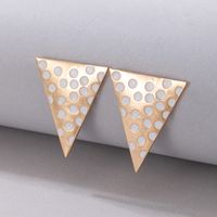 Fashion White Drop Oil Triangle Geometric Polka Dot Stud Earrings main image 2